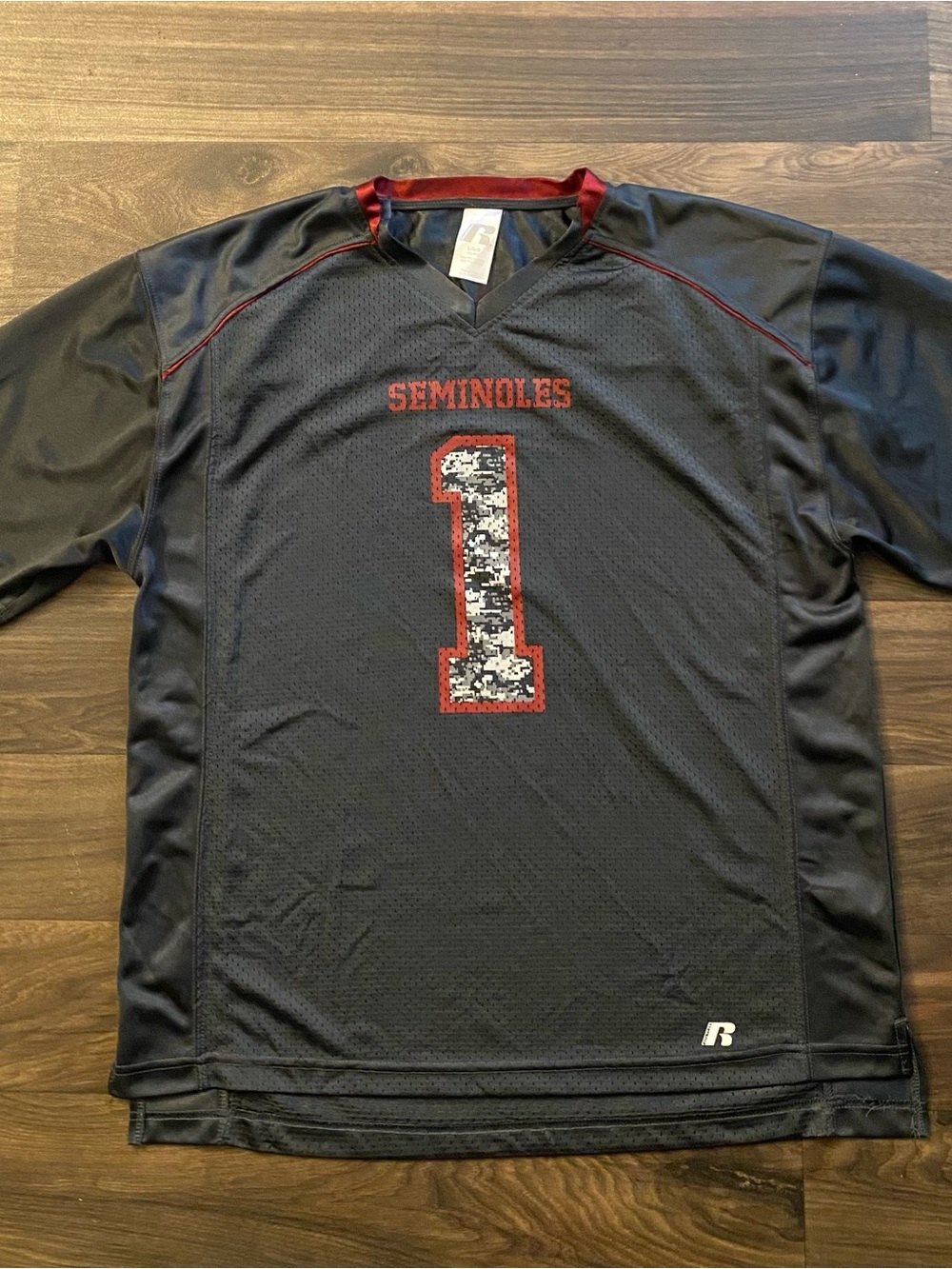 Seminoles Dark Gray & Red #1 Athletic Jersey
